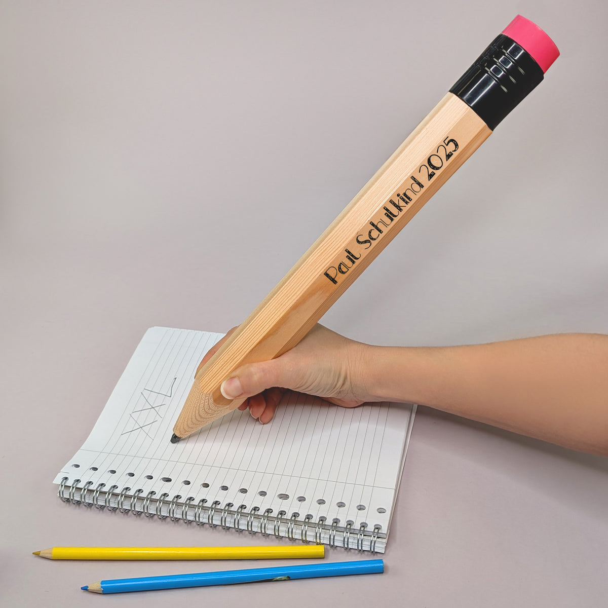 XXL Bleistift mit Radiergummi und Wunschtext in Übergröße! 35cm "Big Ideas"