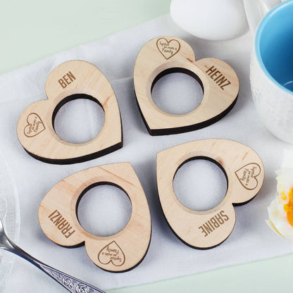 4 Herzen mit "Together we make a Family" Motiv