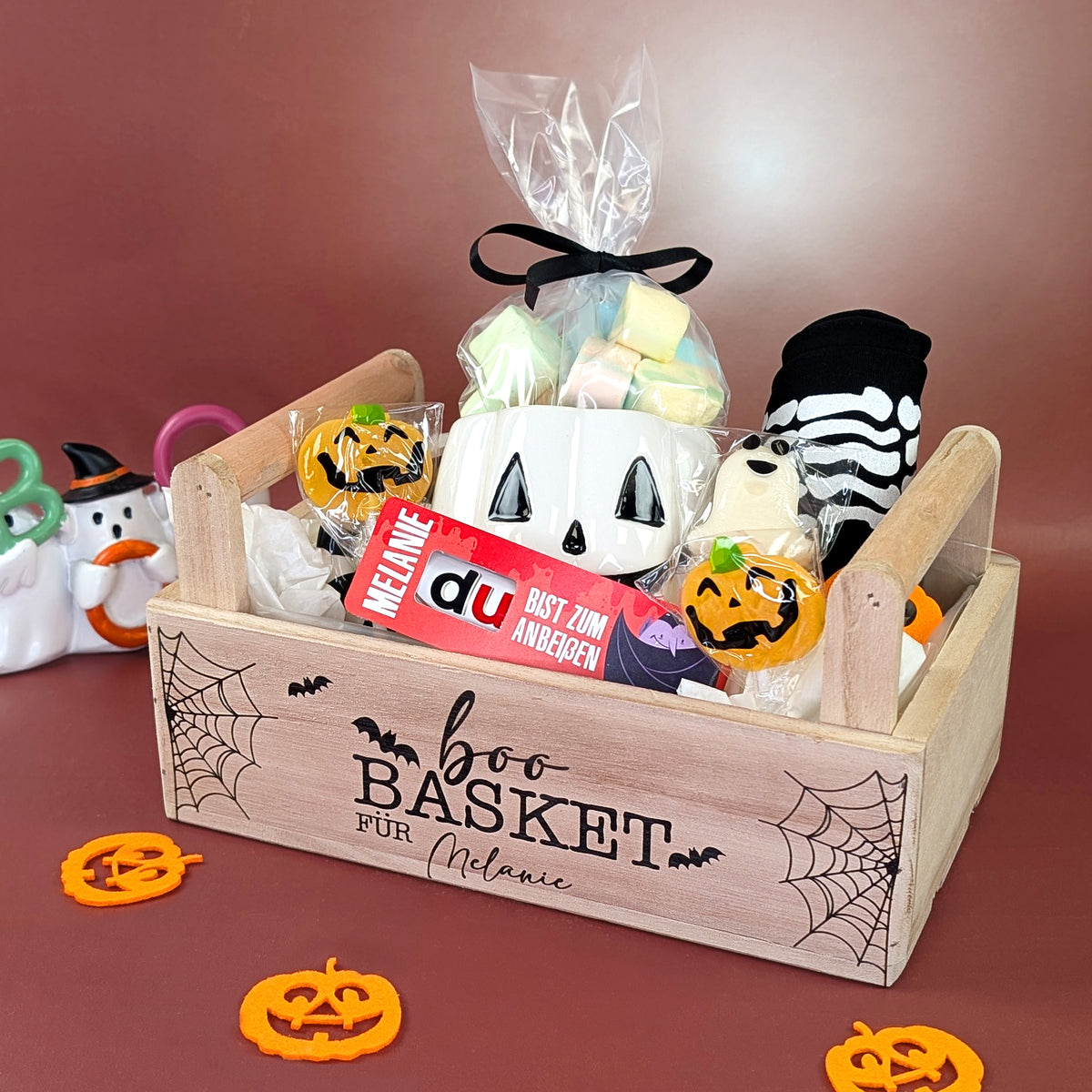Halloween-Korb Boo Basket mit Name bedruckt