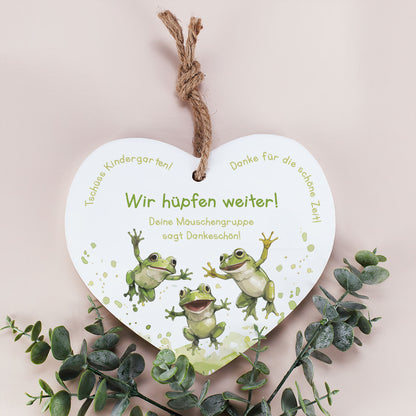 Personalisiertes Holzherz – Abschiedsgeschenk für den Kindergarten & Erzieher