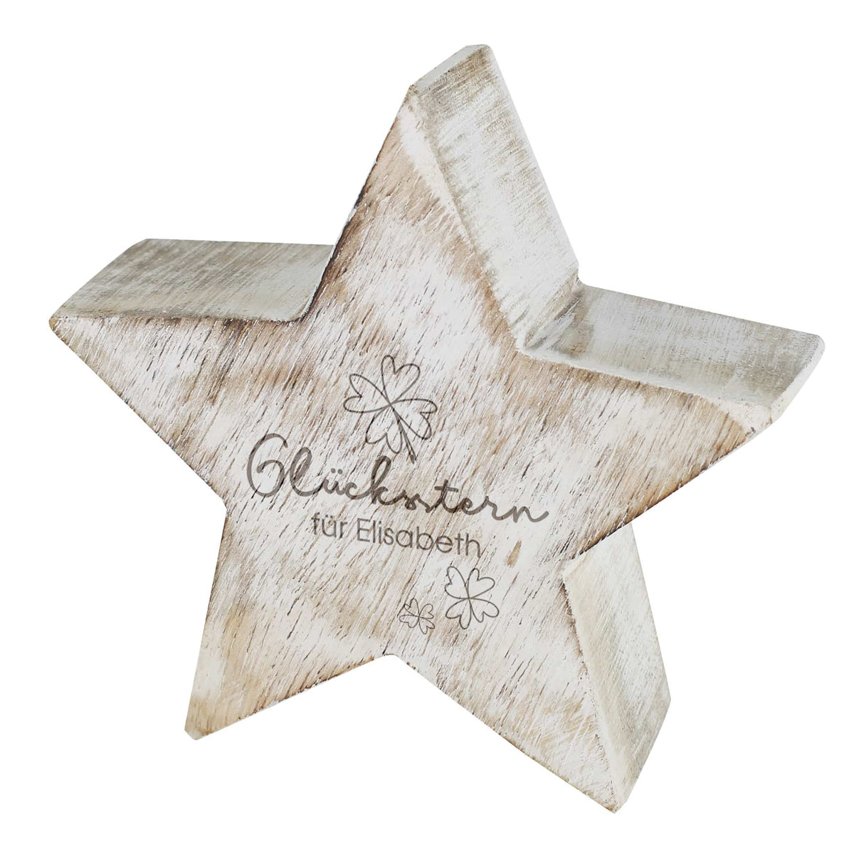 Personalisierter Holzstern mit Gravur
