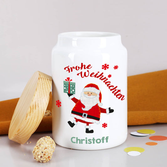 Weihnachtliche Keramikdose für Kekse