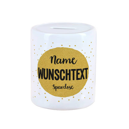 Spardose mit Name und Wunschtext