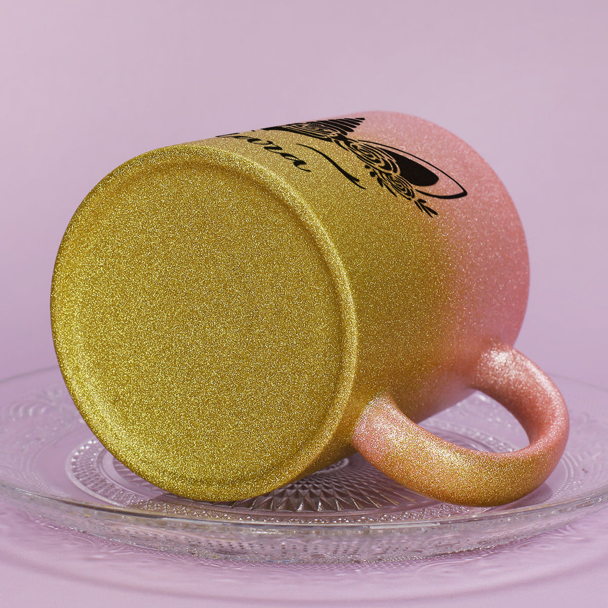 Pink-Gold Glitzertasse