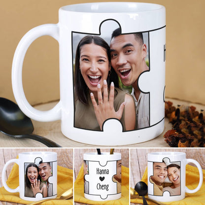 Fototasse im Puzzledesign für romantische Anlässe