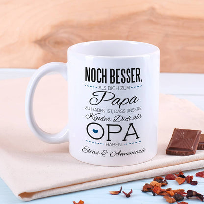 Vatertagstasse mit "unsere Kinder" für Opa