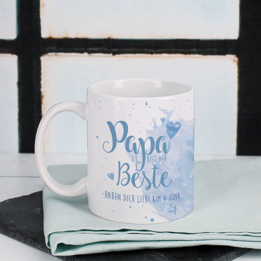 Tasse "Papa Du bist der Beste" in blau
