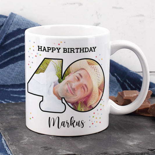 Fototasse zum 40. Geburtstag 