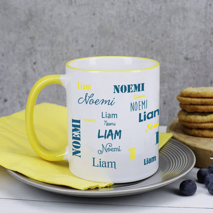 Tasse mit zwei Namen - Gelb
