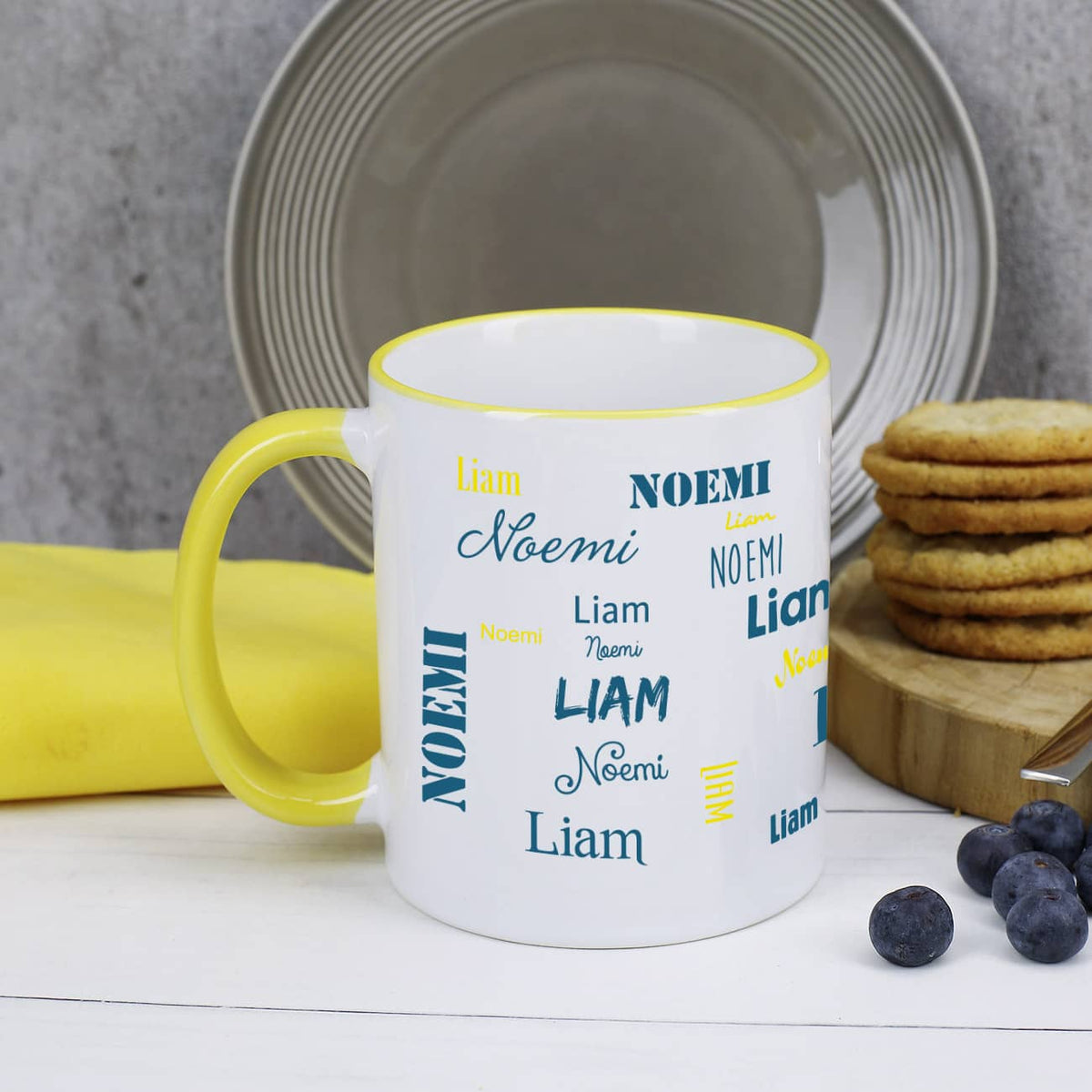 Tasse mit zwei Namen - Gelb