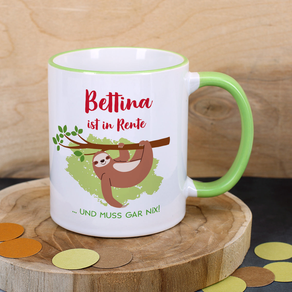 Tasse mit Faultier - Geschenk zum Ruhestand
