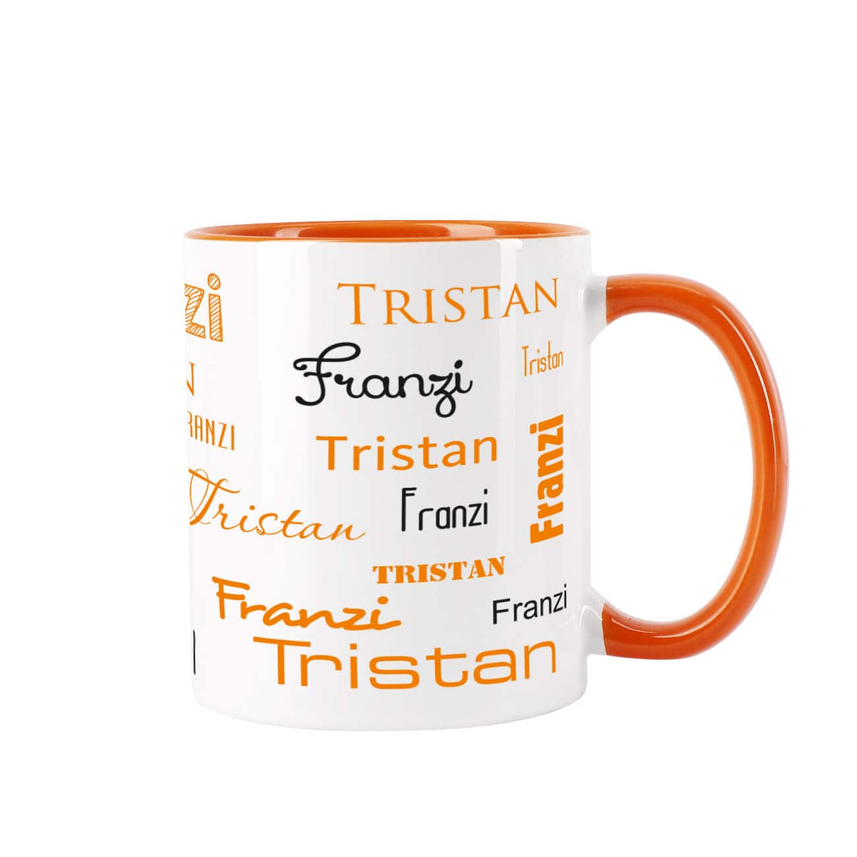 Tasse mit zwei Namen - Orange