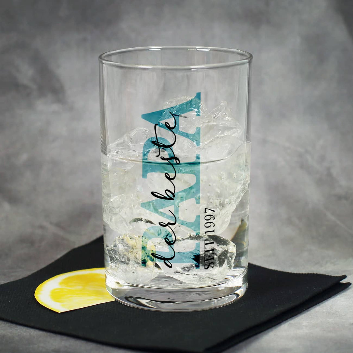 Bedrucktes Schnapsglas mit "Papa seit" - Schriftzug und Ihren Wunschdaten