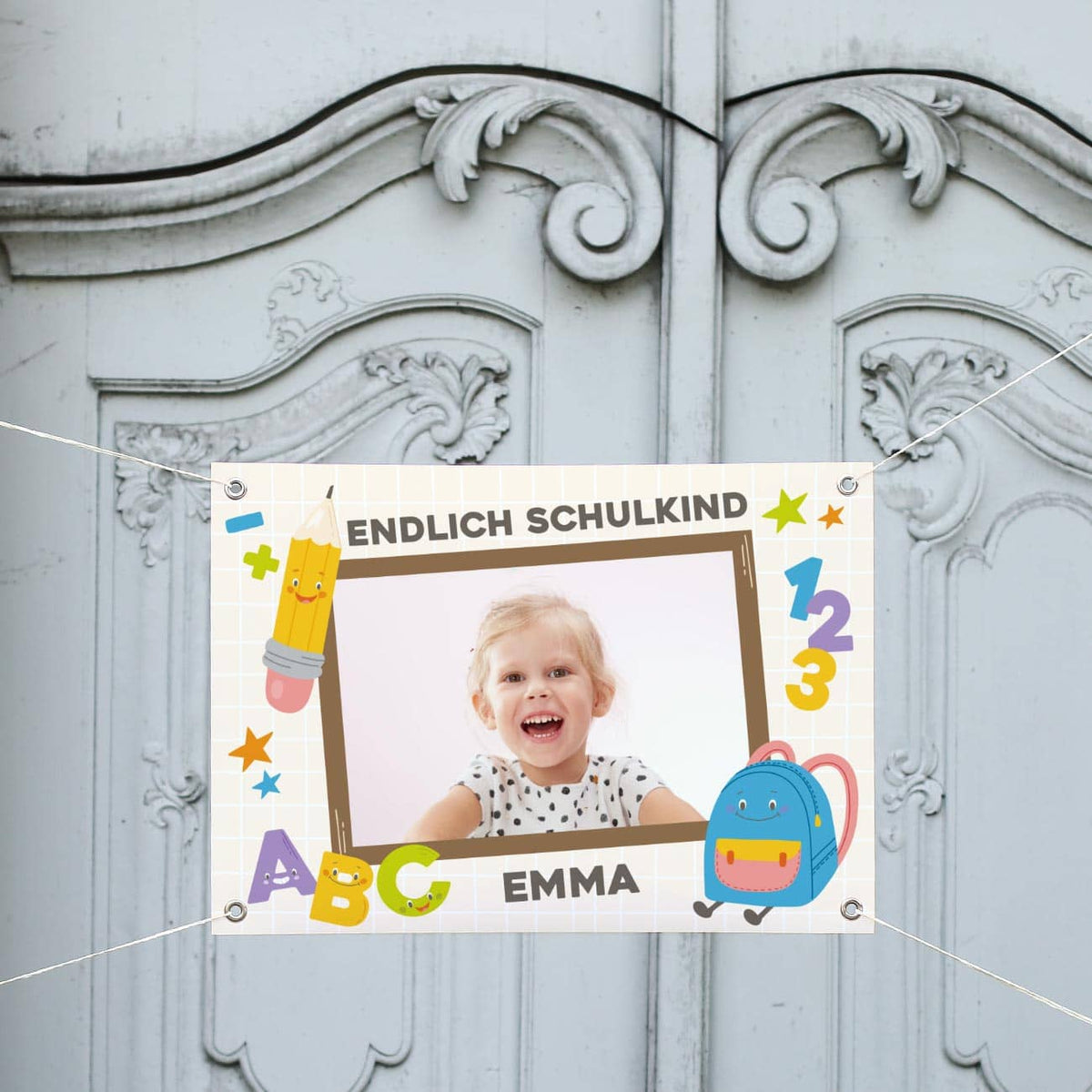 Endlich Schulkind - kleines Banner zur Einschulung 