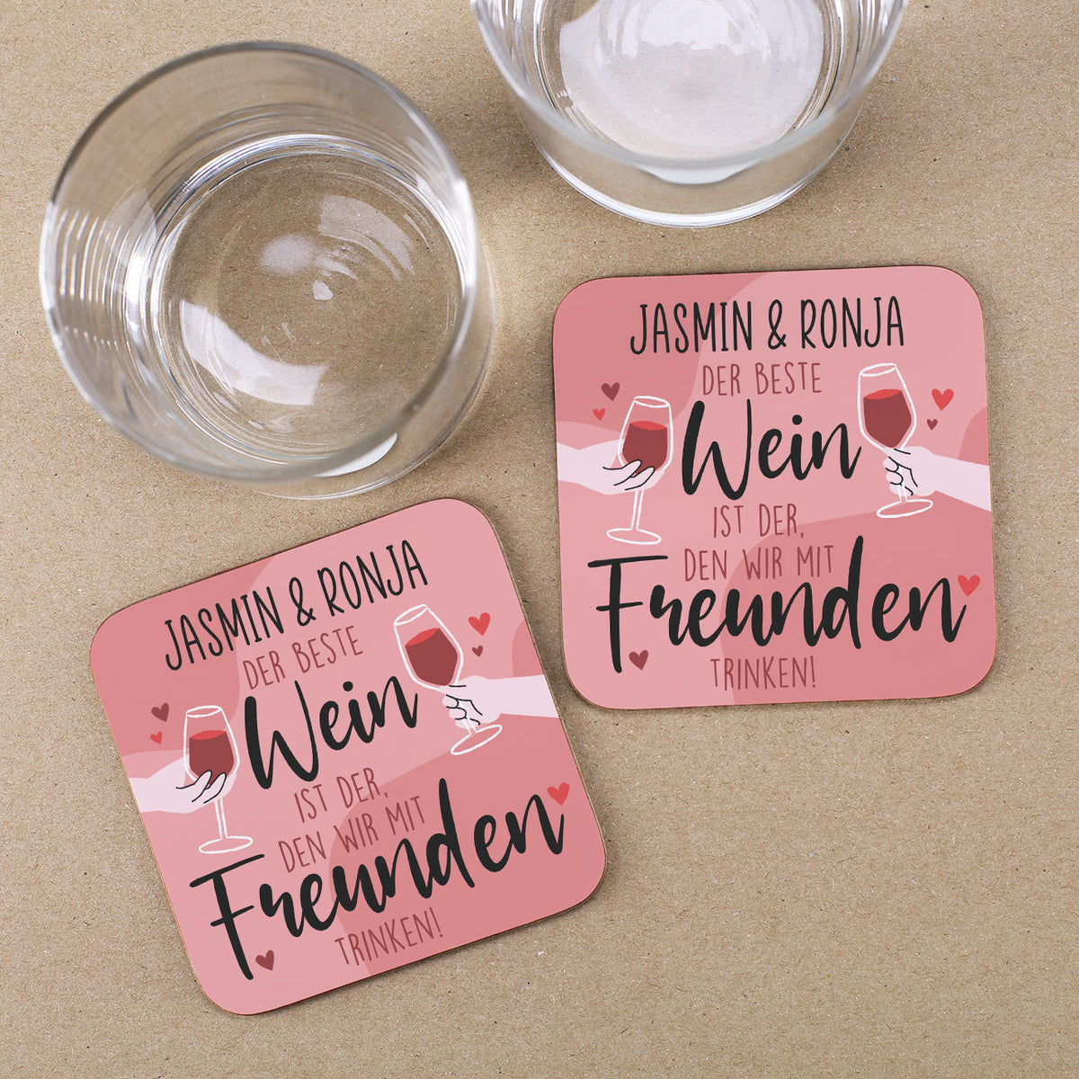 Personalisierte Untersetzer für beste Freundinnen