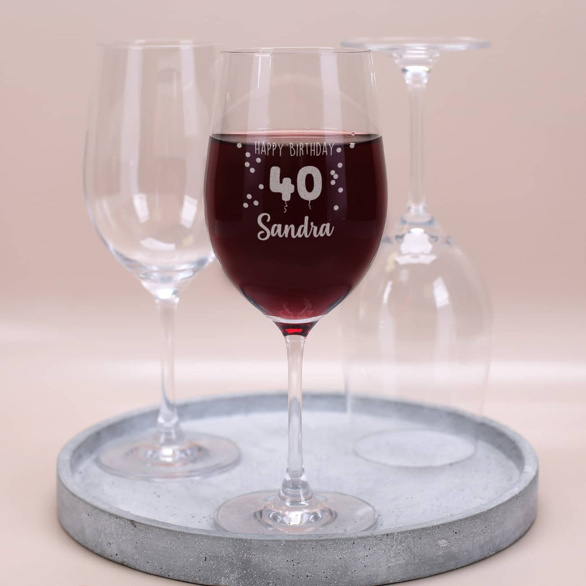 Leonardo Weinglas mit Gravur Happy Birthday 40