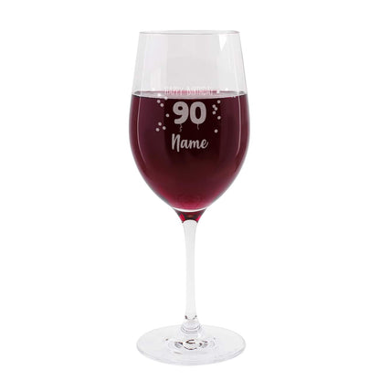 Happy Birthday 90 - Weinglas mit Name graviert zum 90. Geburtstag