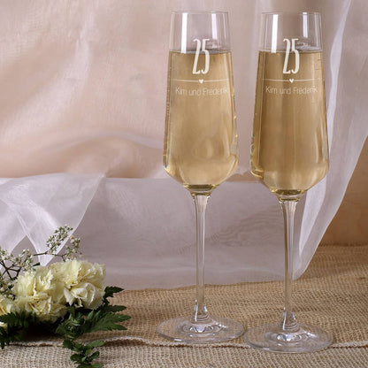 Sektgläser zur Silber Hochzeit 