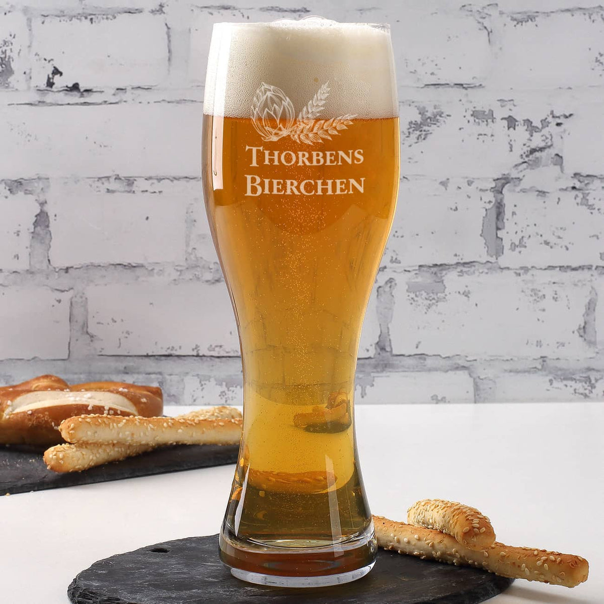 Graviertes Bierglas von Leonardo
