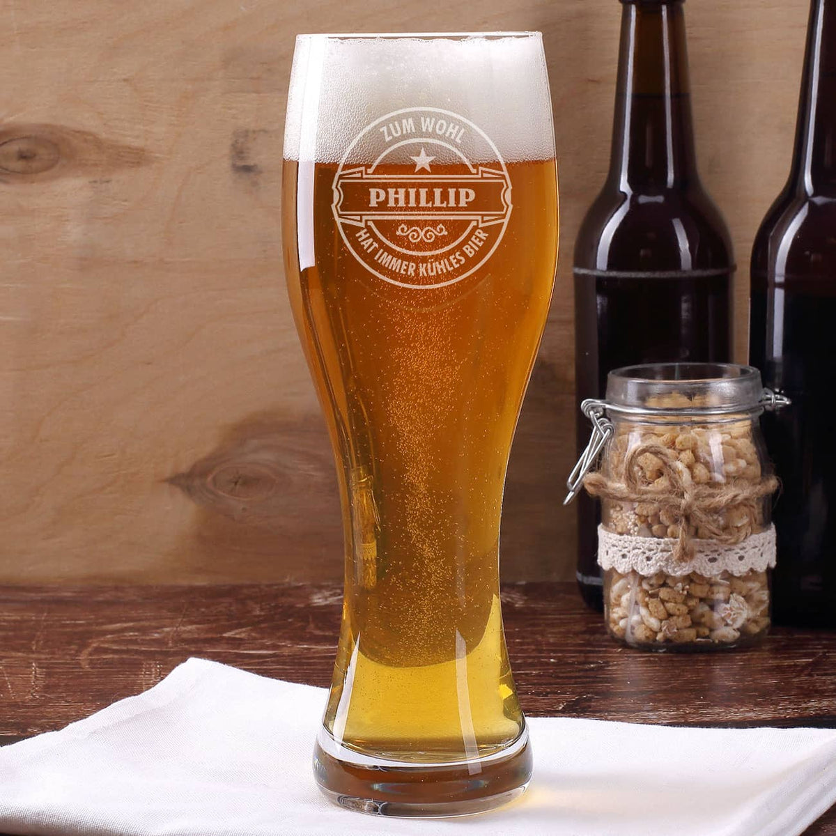Weizenbierglas von Leonardo mit Wunschnamen - Zum Wohl