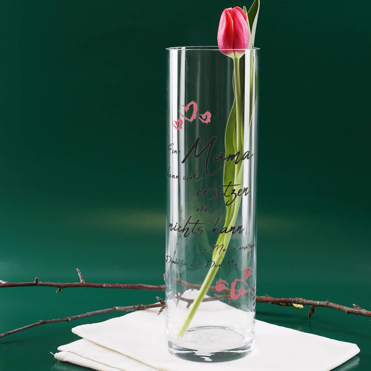 Niemand kann Mama ersetzen - Vase mit Text