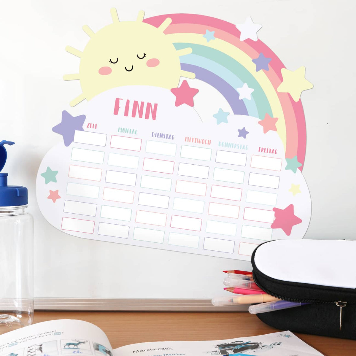 Bunter magnetischer Stundenplan zur Einschulung