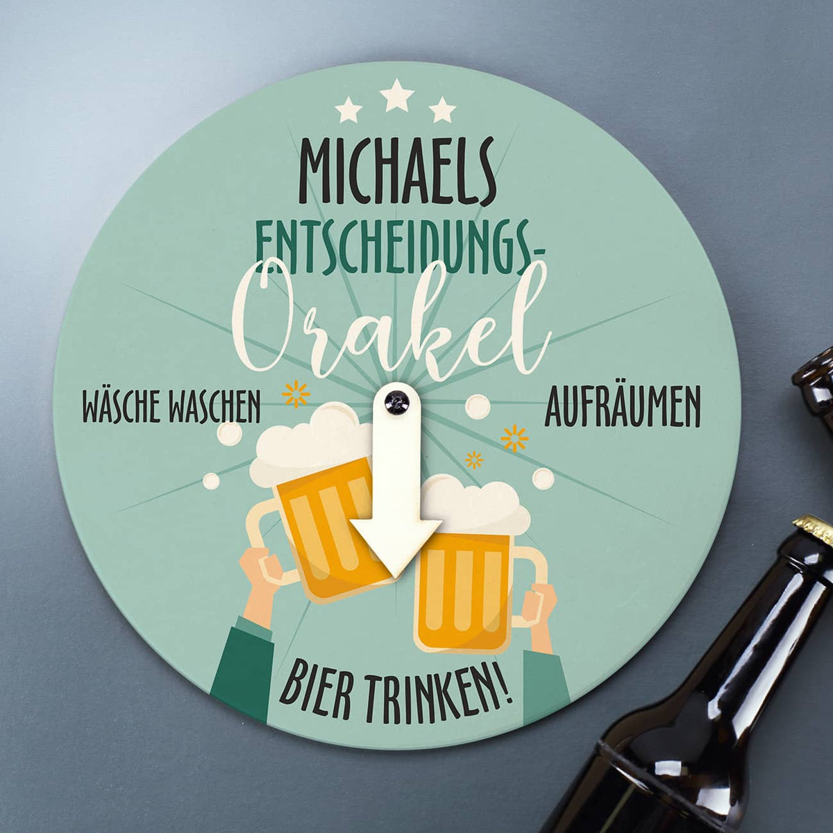 Mit dem Namen des Mannes personalisiert