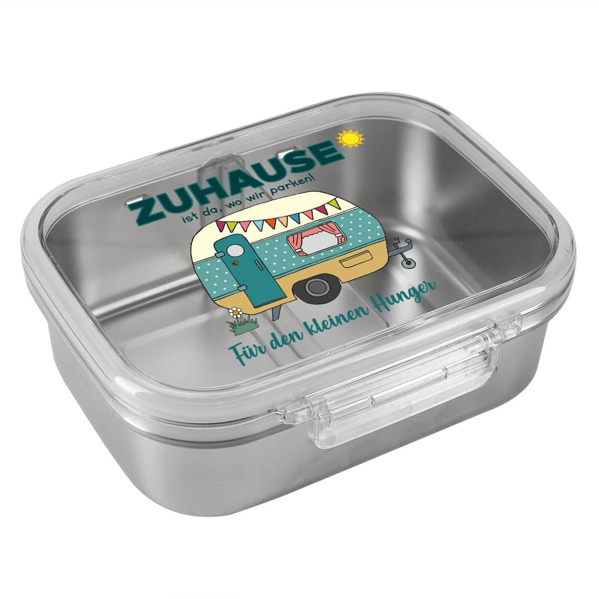 Zuhause ist da, wo wir parken! - Lunchbox für den Camper mit Wunschtext