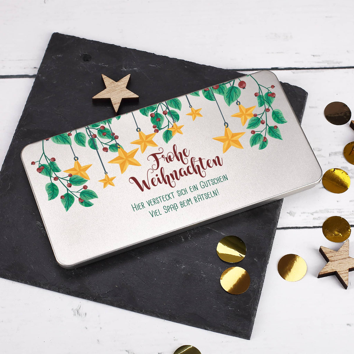 Personalisierte Geschenkdose zu Weihnachten