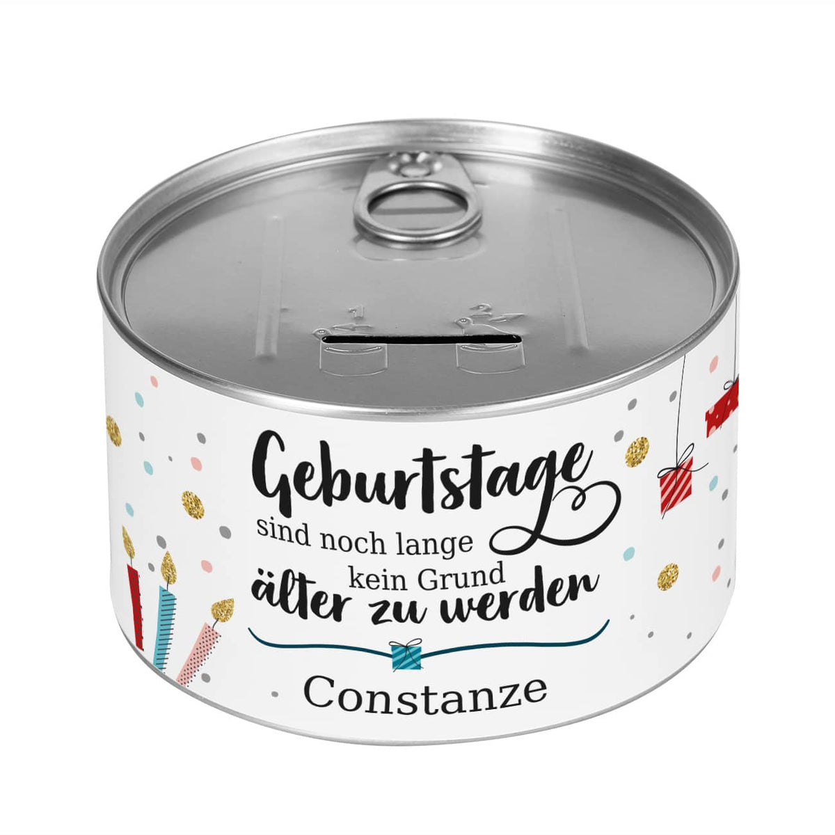 Personalisierte Aufreißspardose zum Geburtstag