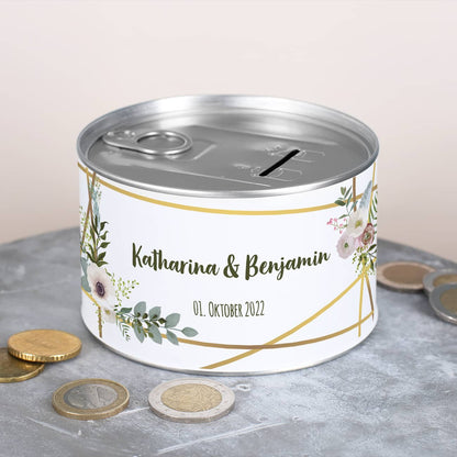 Spardose aus Metall für Geldgeschenke zur Hochzeit