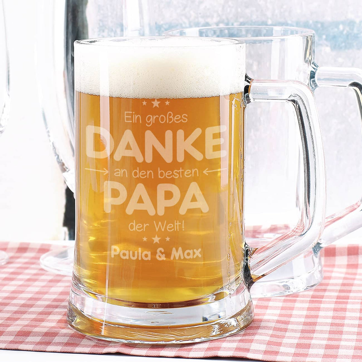Personalisiertes Bierglas mit Text nach Wunsch