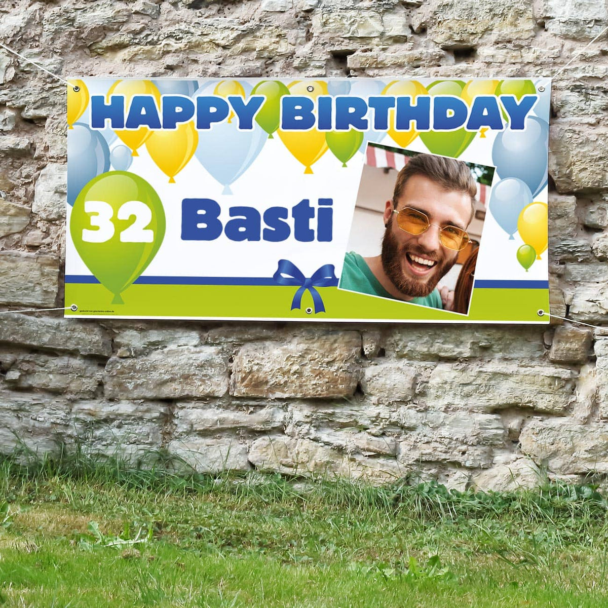 Banner zum Geburtstag mit Foto und Personalisierung