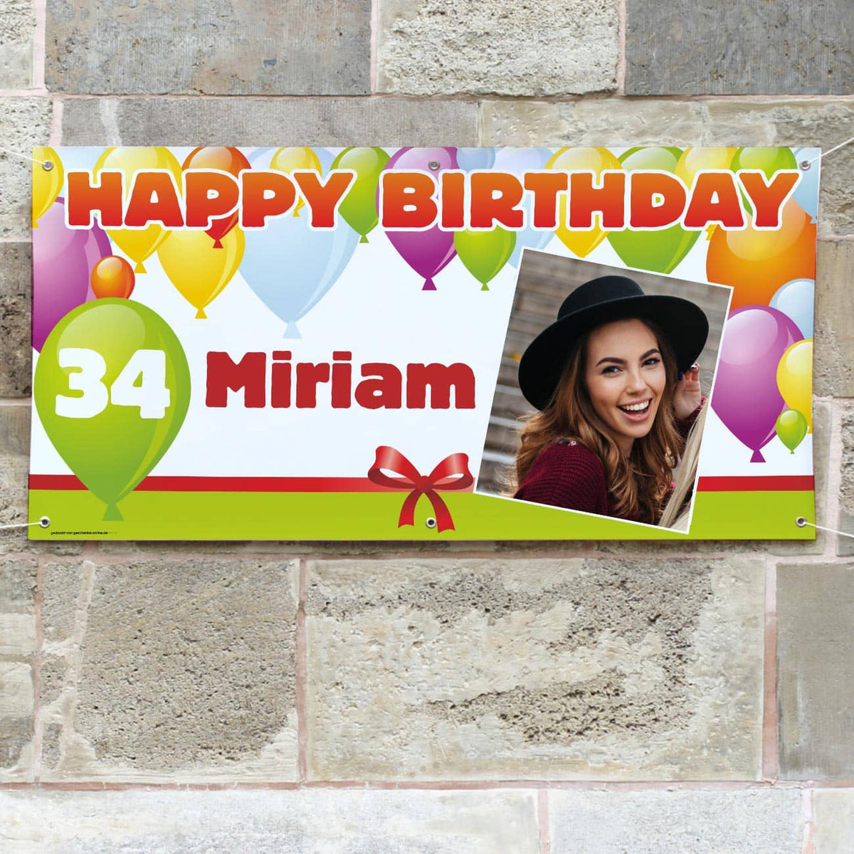 Banner zum Geburtstag mit Foto und Personalisierung