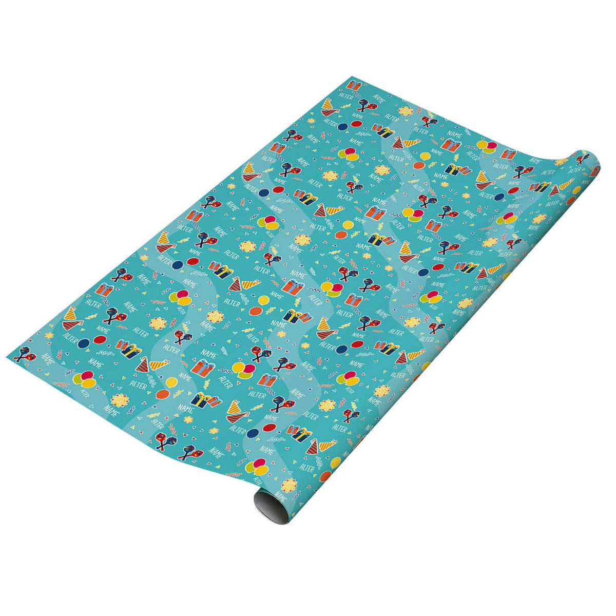 Geburtstags-Geschenkpapier mit Name und Alter