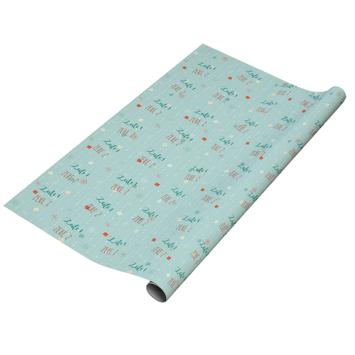 Geschenkpapier mit zwei Zeilen Wunschtext