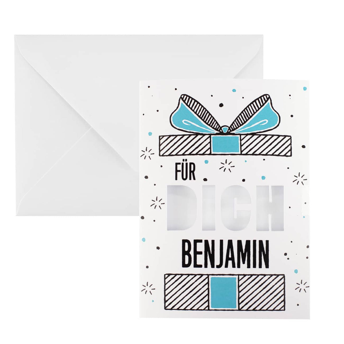 Karte mit Umschlag zum Geburtstag mit Name personalisiert