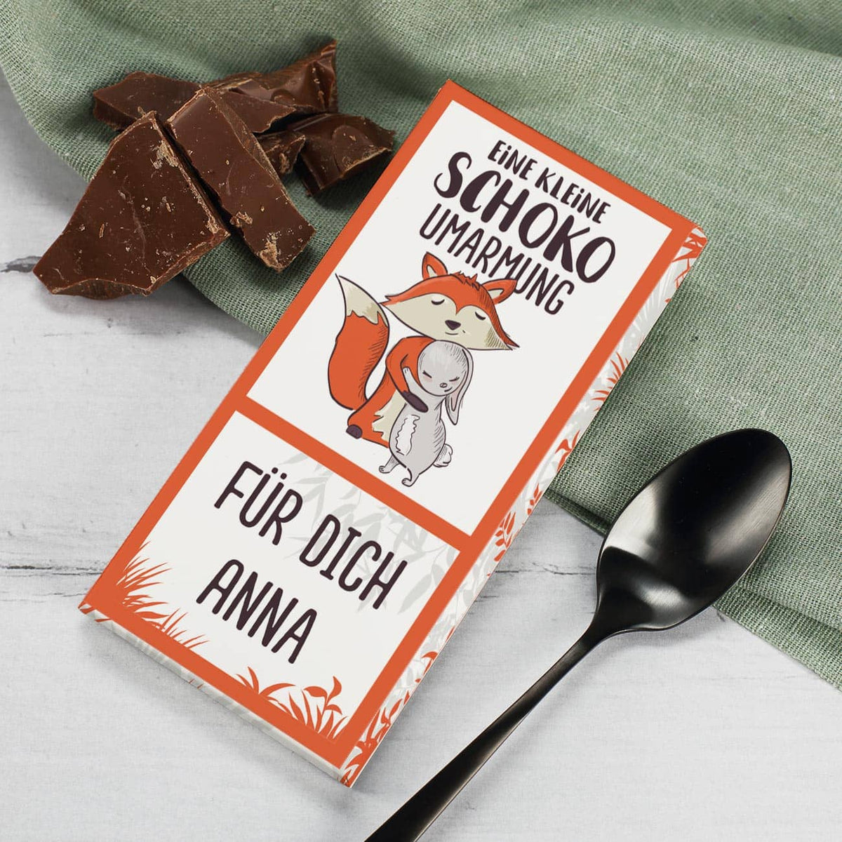Personalisierte Schokolade als kleines Dankeschön Geschenk mit Text personalisiert