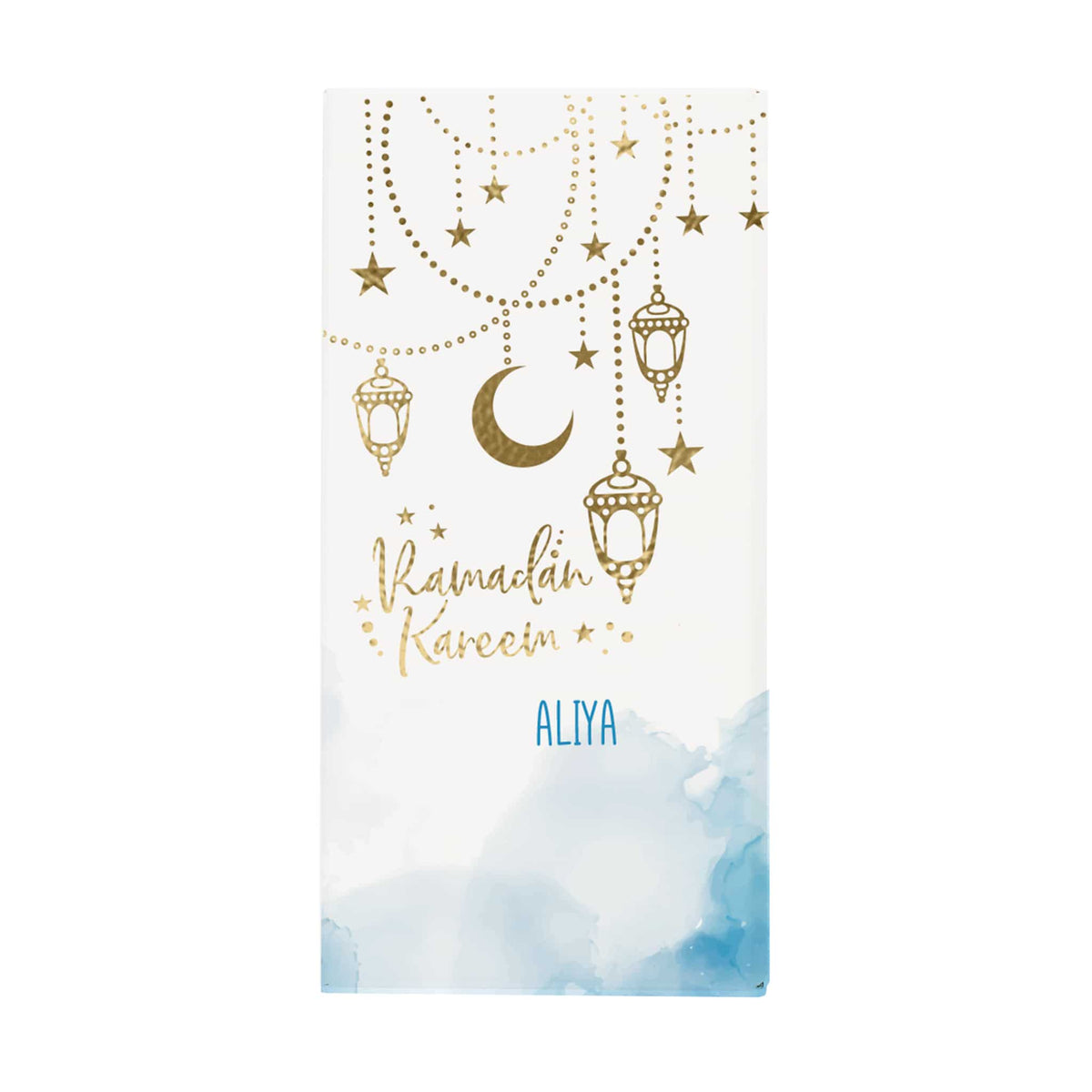 Ramadan Kareem - Schokolade mit Goldveredelung und Name personalisiert