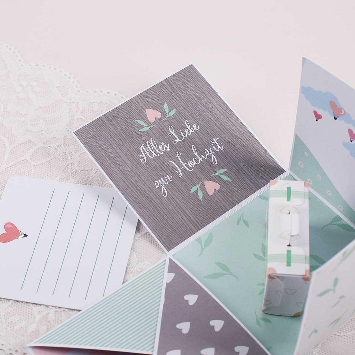 Überraschungsbox zur Hochzeit persönlich bedruckt