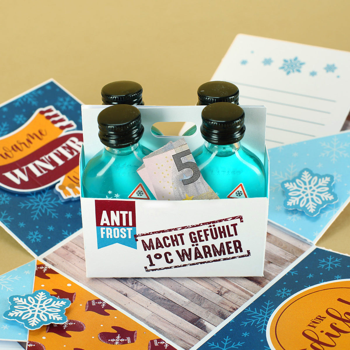 Anti Frost Explosionsbox mit Alkohol als Verpackung für Geldgeschenke & Gutscheine