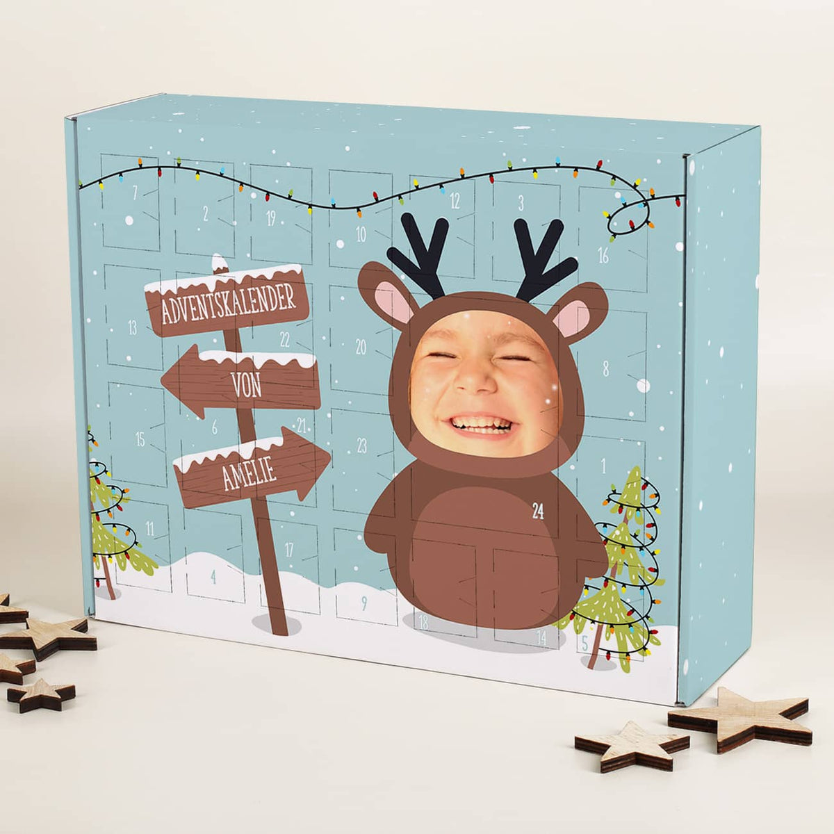 Lustiges Motiv auf Weihnachtskalender mit Personalisierung