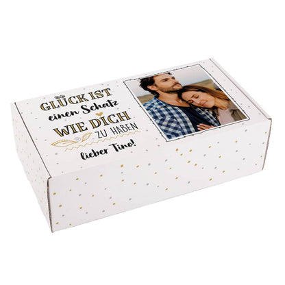 Glück ist... Geschenkverpackung mit Foto und Wunschtext 