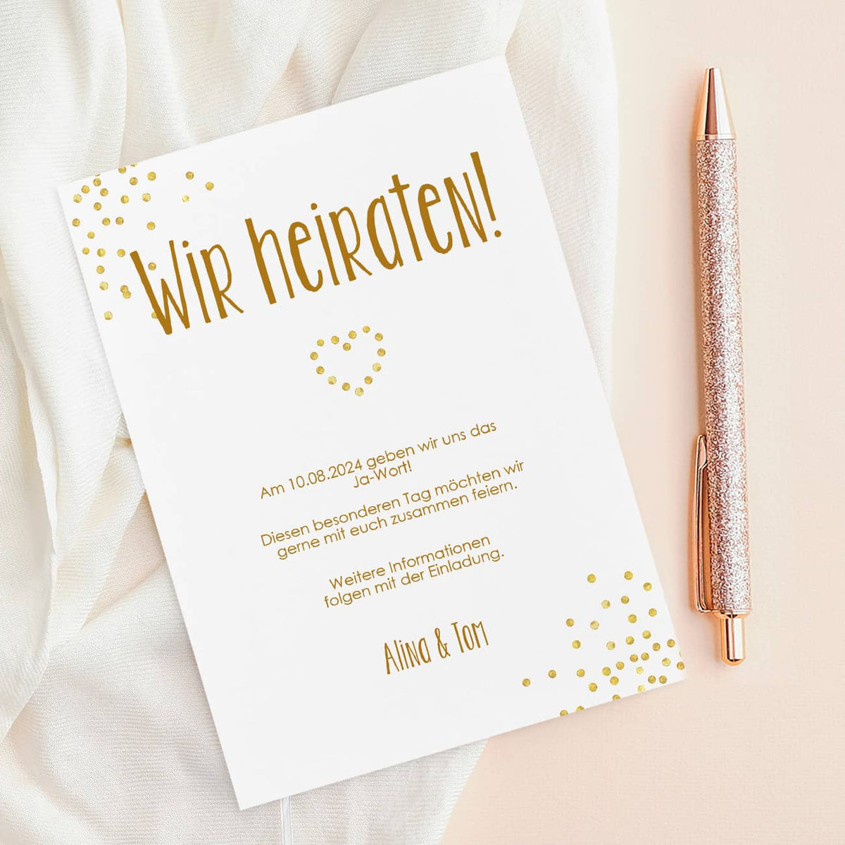 Mit Text nach Wunsch