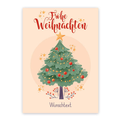 Weihnachtsgrußkarte mit Tannenbaum Motiv und Wunschtext