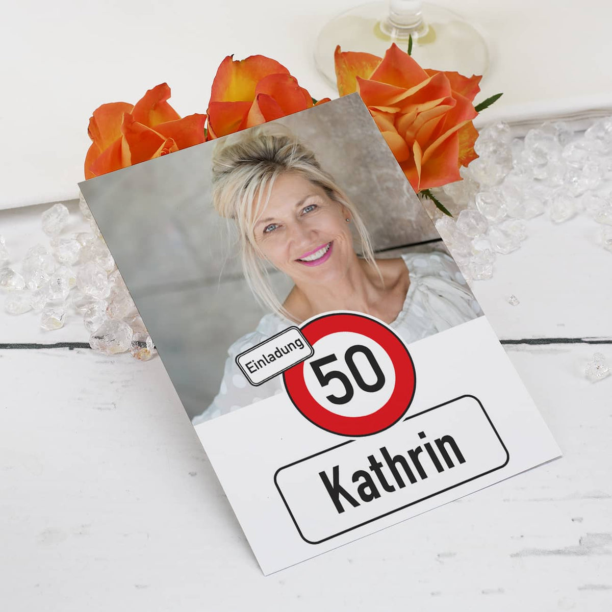 Mit Foto, Name & Alter bedruckt