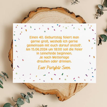 Text auf Rückseite vollkommen personalisierbar