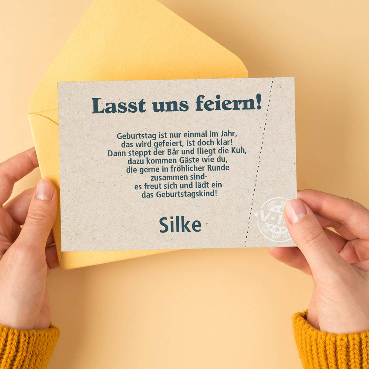 Rückseite mit Einladungstext