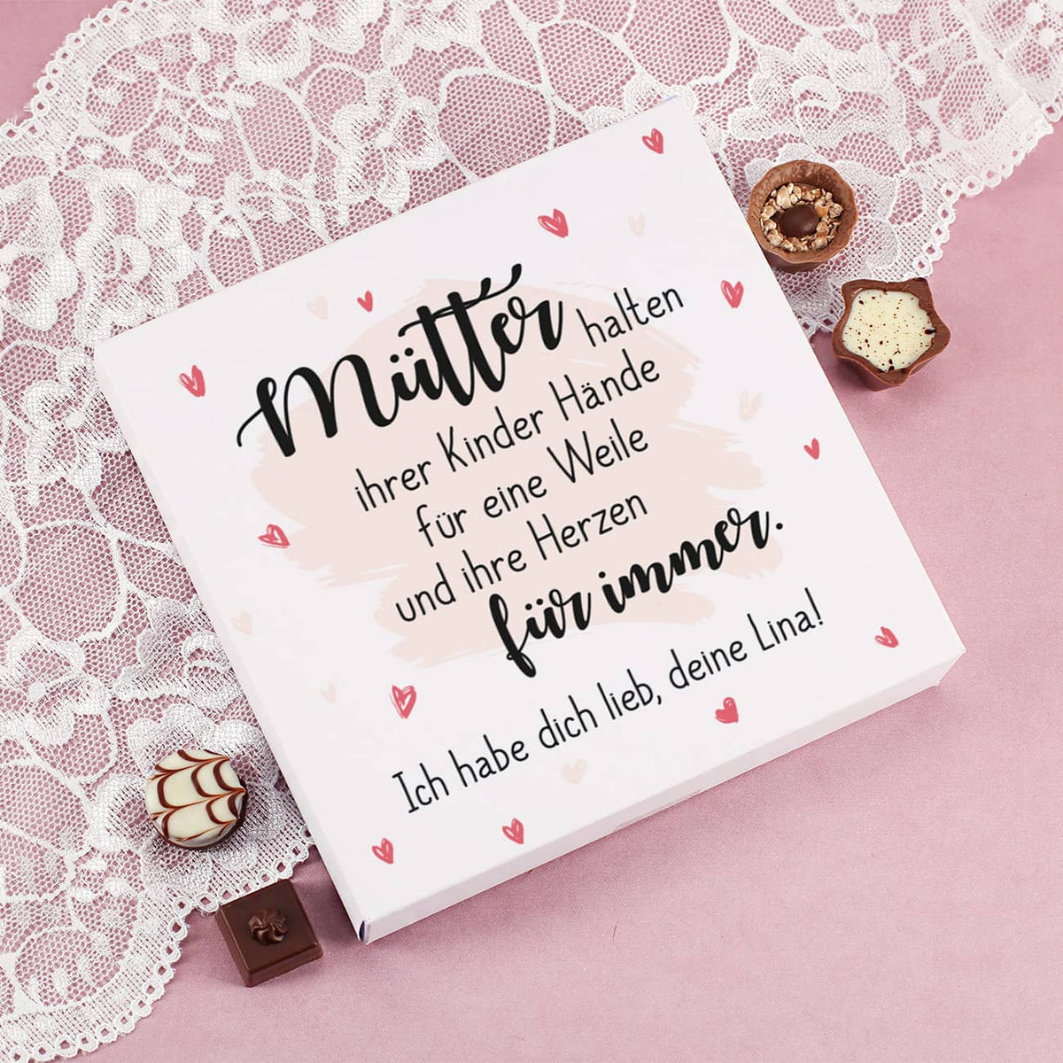 Pralinen für Mama mit schönem Spruch