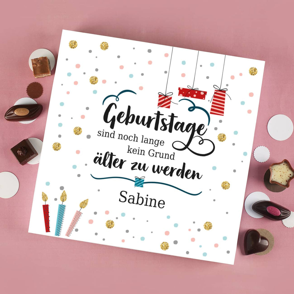 Lindt Pralinen zum Geburtstag mit Name personalisiert